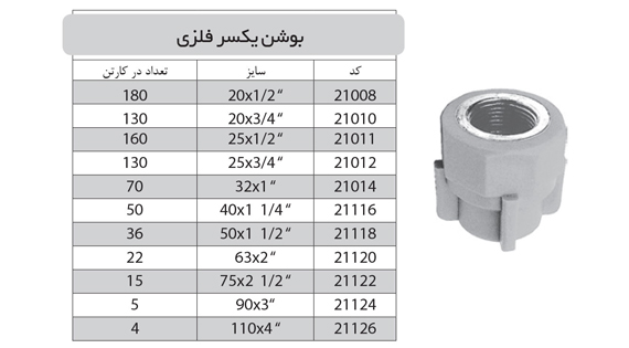 بوشن یکسر فلزی 