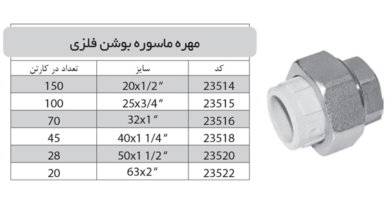 مهره ماسوره بوشن فلزی