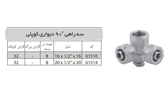 سه راهی 90 دیواری کوپلی