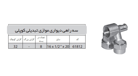 سه راهی دیواری موازی تبدیلی کوپلی